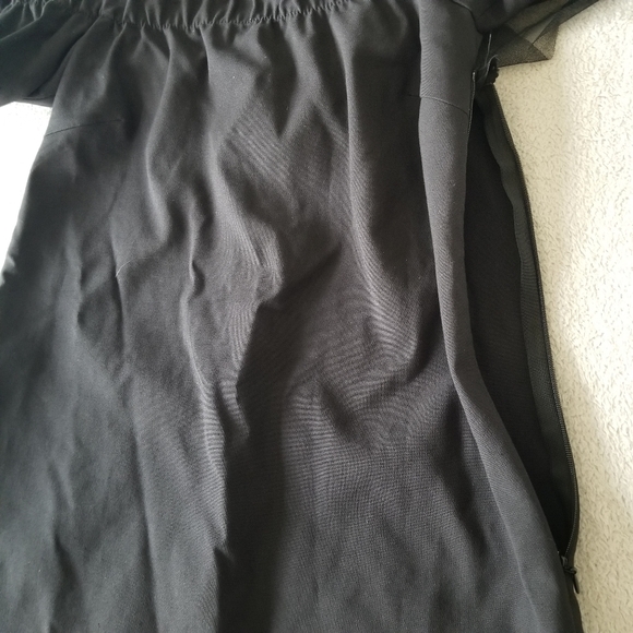 ZARA Trafaluc Tulle Off Shoulder Mini Little Black Dress NWT - Picture 8 of 8